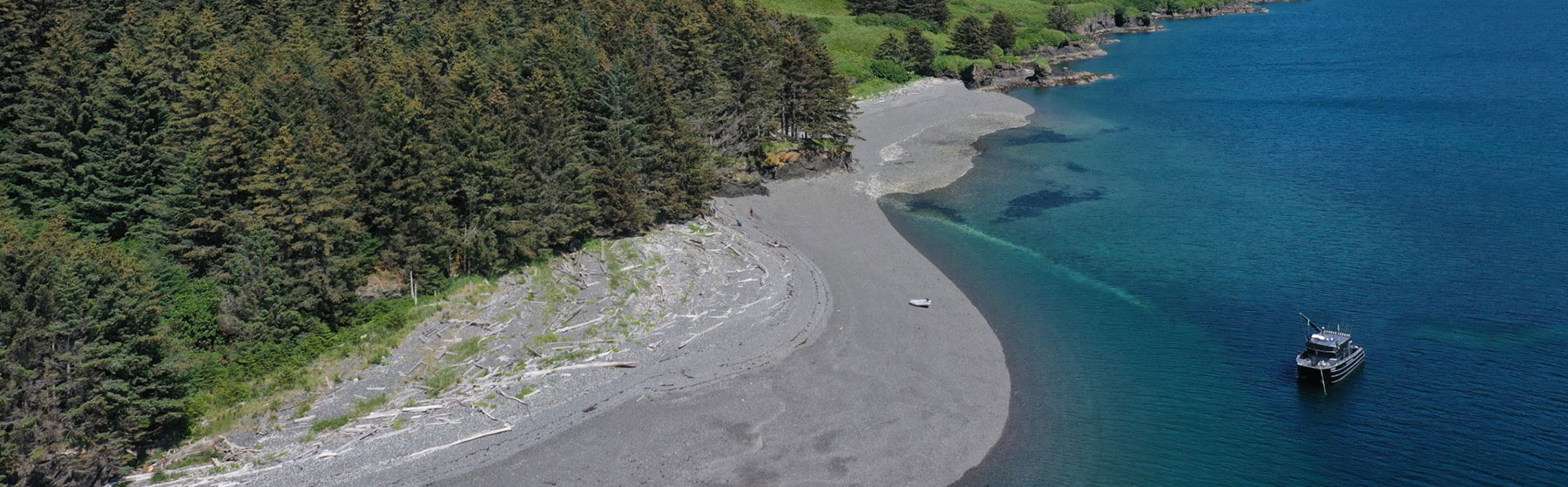 Alaskan Aluminum Power Catamaran off Raspberry Island in Kodiak